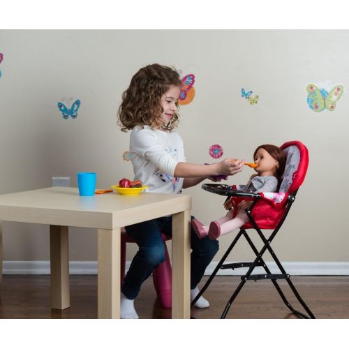  Litti Pritti 4 Piece Set Baby Doll Accessories - Includes Baby Doll Swing, Baby Doll High Chair, Doll Pack N Play, Baby Doll Carrier  18 inch Doll Accessories for 3 Year Old Girls