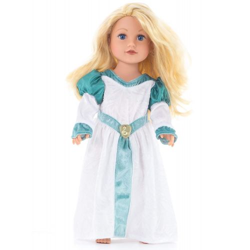 리틀 Little Adventures Swan Princess Dress Up Costume & Matching Doll Dress (Small Age 1-3)