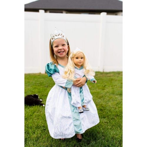 리틀 Little Adventures Swan Princess Dress Up Costume & Matching Doll Dress (Small Age 1-3)