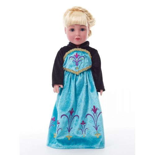 리틀 Little Adventures Ice Queen Coronation Dress Up Costume & Matching Doll Dress (X-Large (Age 7-9))