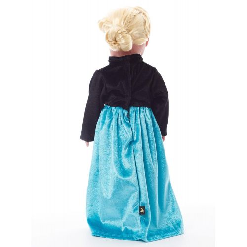 리틀 Little Adventures Ice Queen Coronation Dress Up Costume & Matching Doll Dress (X-Large (Age 7-9))