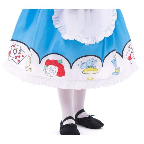 리틀 Little Adventures Alice Dress Up Costume with Headband & Matching Doll Dress (Medium Age 3-5)