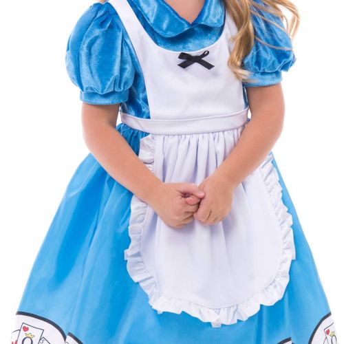 리틀 Little Adventures Alice Dress Up Costume with Headband & Matching Doll Dress (Medium Age 3-5)