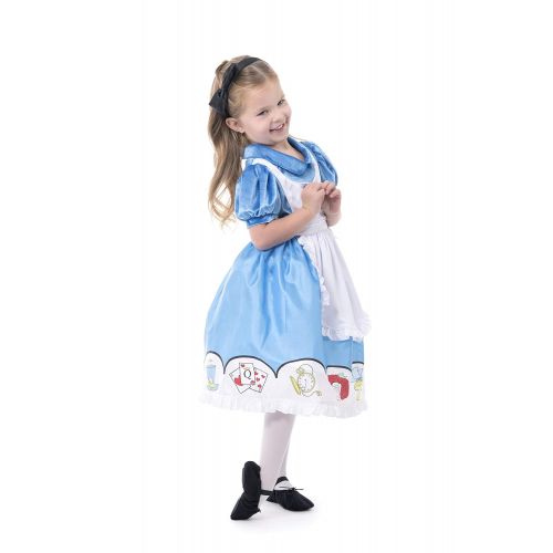 리틀 Little Adventures Alice Dress Up Costume with Headband & Matching Doll Dress (Medium Age 3-5)