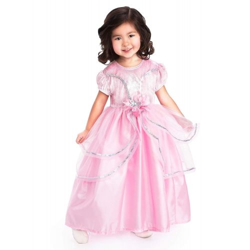 리틀 Little Adventures Royal Pink Princess Dress Up Costume & Matching Doll Dress (X-Large Age 7-9)