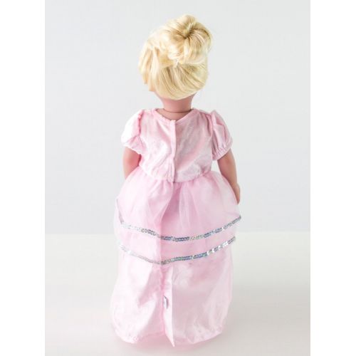 리틀 Little Adventures Royal Pink Princess Dress Up Costume & Matching Doll Dress (X-Large Age 7-9)