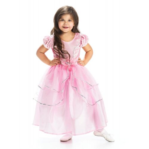 리틀 Little Adventures Royal Pink Princess Dress Up Costume & Matching Doll Dress (X-Large Age 7-9)
