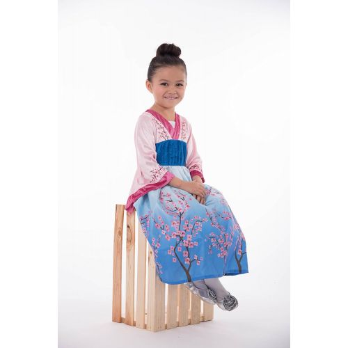 리틀 Little Adventures Asian Princess Dress Up Costume & Matching Doll Dress (Small Age 1-3)