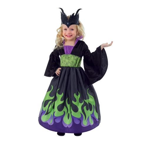 리틀 Little Adventures Dragon Queen, Sea Witch, & Queen of Hearts Villain Dress Up Costume Bundle Set with Crowns (Large (Age 5-7))