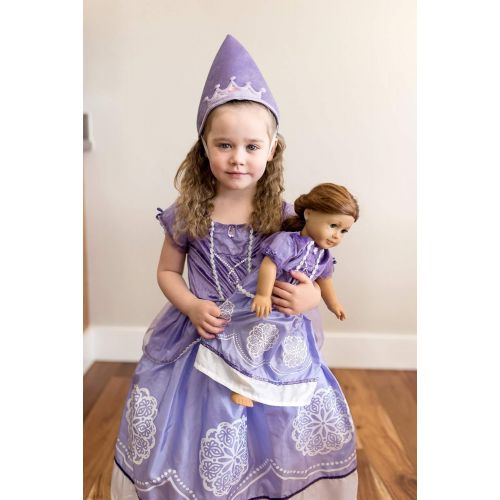 리틀 Little Adventures Amulet Princess Dress Up Costume & Matching Doll Dress (Small (Age 1-3))