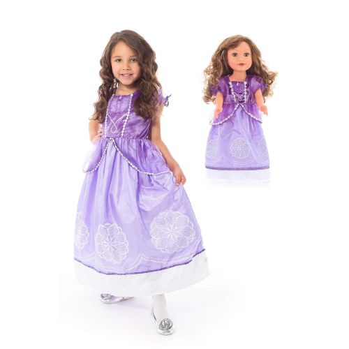 리틀 Little Adventures Amulet Princess Dress Up Costume & Matching Doll Dress (Small (Age 1-3))