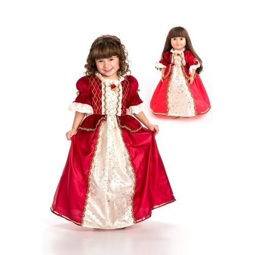 리틀 Little Adventures Winter Beauty Princess Dress Up Costume & Matching Doll Dress (Small (Age 1-3))