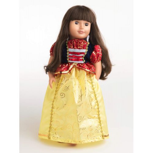 리틀 Little Adventures Snow White Princess Dress 6 Piece Costume Set & Matching Doll Dress (Small (Age 1-3))