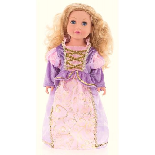 리틀 Little Adventures Rapunzel Princess Dress 6 Piece Costume Set & Matching Doll Dress (Large (Age 5-7))