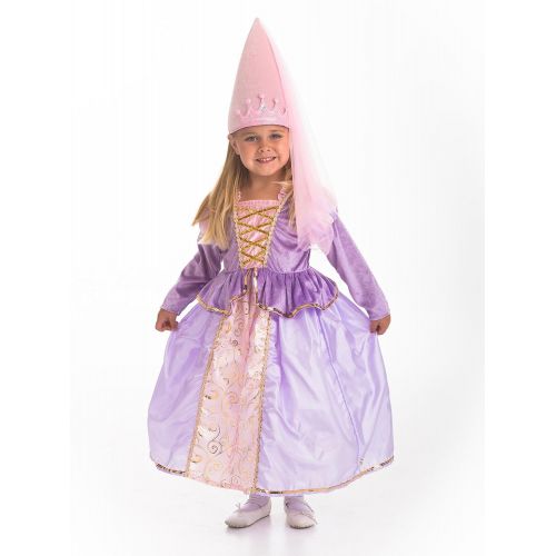리틀 Little Adventures Rapunzel Princess Dress 6 Piece Costume Set & Matching Doll Dress (Large (Age 5-7))
