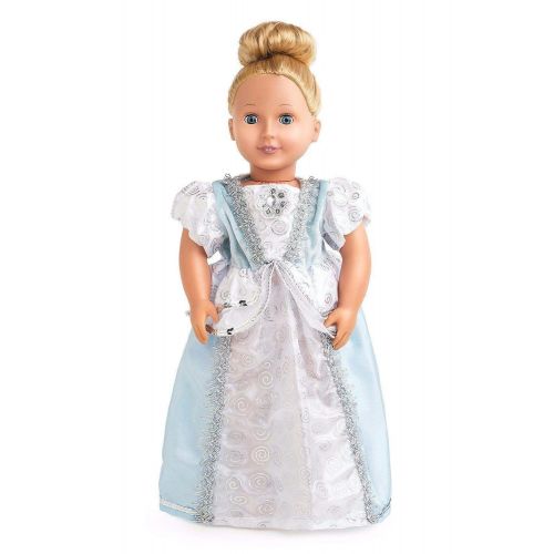 리틀 Little Adventures Cinderella Princess Dress Up Costume & Matching Doll Dress (Small (Age 1-3))