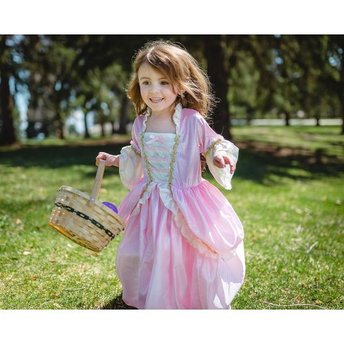 리틀 Little Adventures Pink Parisian Princess Dress Up Costume & Matching Doll Dress (Medium Age 3-5)