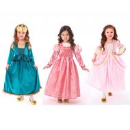 Little Adventures Scottish, Coral Renaissance, & Pink Parisian Princess Dress Up Costume Bundle Set (Small (Age 1-3))