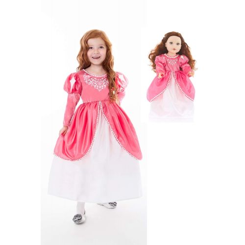 리틀 Little Adventures Mermaid Ball Gown Princess Dress Up Costume & Matching Doll Dress (Medium (Age 3-5))