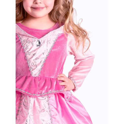 리틀 Little Adventures Sleeping Beauty Princess Dress Up Costume & Matching Doll Princess Dress (X-Large (Age 7-9))