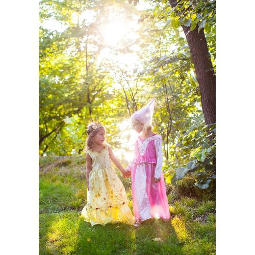 리틀 Little Adventures Sleeping Beauty Princess Dress Up Costume & Matching Doll Princess Dress (X-Large (Age 7-9))