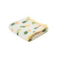 Little Unicorn Deluxe Muslin Blanket Quilt - Pineapple, Yellow, Green