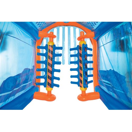 리틀 Little Hotwheels Car Wash Center, with Two Built-In Water Chambers on Both Sides, One Spinning Fan on top, Hooks Up to Standard Garden Hoses, 6.3 x 68 x 6.7