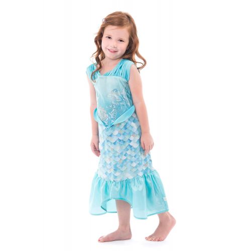  Little Adventures Mermaid Princess Dress Up Costume & Matching Doll Dress (Small Age 1-3)