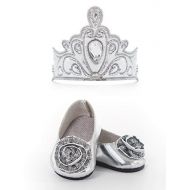 Little Adventures Doll Dress Shoes & Crown Accessory Set (Silver)