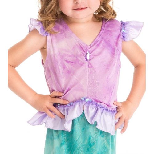  Little Adventures Magical Mermaid Princess Dress Up Costume & Matching Doll Dress (Large Age 5-7)