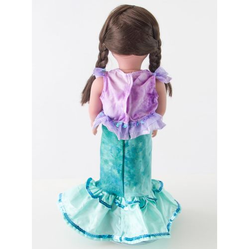  Little Adventures Magical Mermaid Princess Dress Up Costume & Matching Doll Dress (Large Age 5-7)