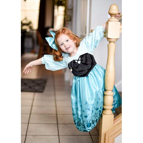  Little Adventures Mermaid Day Princess Dress Up Costume with Hairbow & Matching Doll Dress