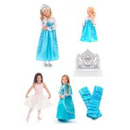 Little Adventures Ice Princess Dress 6 piece Costume Set & Matching Doll Dress