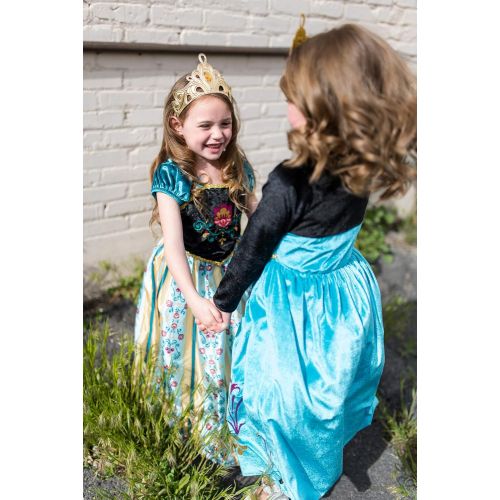  Little Adventures Scandinavian Coronation Princess Dress Up Costume & Matching Doll Dress (X-Large (Age 7-9))