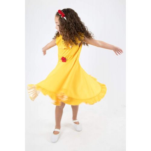  Little Adventures Yellow Beauty Princess Twirl Dress (Small Size 4)