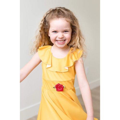  Little Adventures Yellow Beauty Princess Twirl Dress (Small Size 4)