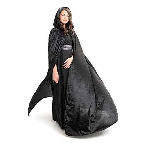  할로윈 용품Little Adventures Deluxe Velvet Adult Cloak Cape with Lined Hood