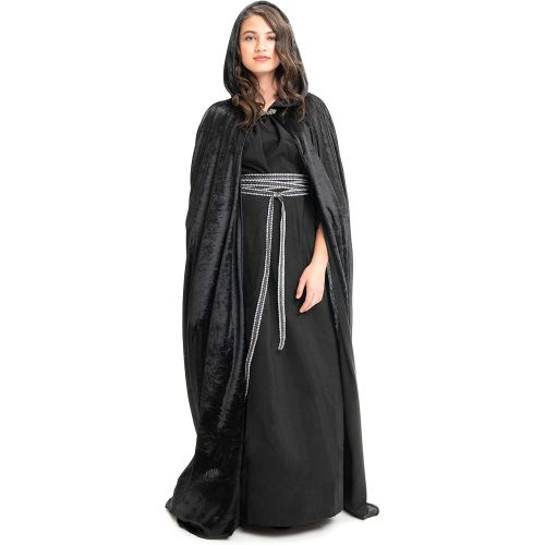  할로윈 용품Little Adventures Deluxe Velvet Adult Cloak Cape with Lined Hood