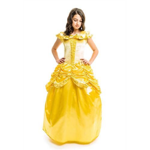  할로윈 용품Little Adventures Enchanted Yellow Beauty Dress-Up Costume for Adult Women