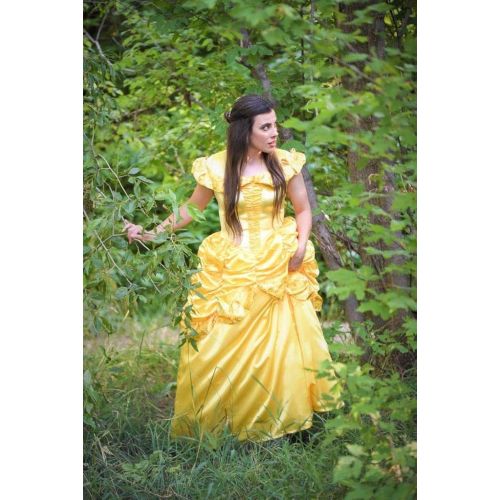  할로윈 용품Little Adventures Enchanted Yellow Beauty Dress-Up Costume for Adult Women