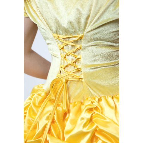  할로윈 용품Little Adventures Enchanted Yellow Beauty Dress-Up Costume for Adult Women