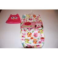 Little Beginnings Swaddle Set with Bonus Hat Pink Owls 0-3 Months