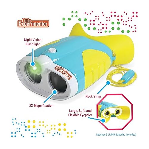  Night Vision Binoculars for Kids and Toddlers, Binocular Toys Gift Ideas, with Flash Light & Face Comfort Rubber, Learning and Educational STEM Gifts for Boys & Girls Ages 3 4 5 6 8 9 10-12+ Year Old