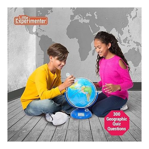  Little Experimenter Talking Globe, 9” Interactive Globe for Kids Learning with Smart Pen, Educational World Globe for Children with Interactive Maps, Gifts for Boys & Girls Ages 8 9 10-12 Years Old