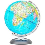 [아마존베스트]Little Experimenter Illuminated World Globe for Kids with Stand  Built-in LED Light Illuminates for Night View  Colorful, Easy-Read Labels of Continents, Countries, Capitals & Natural Wonders, 8
