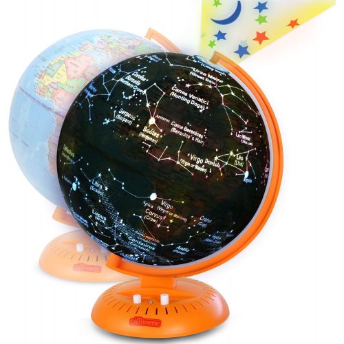  [아마존베스트]Little Experimenter Globe for Kids: 3-in-1 World Globe with Illuminated Star Map and Built-in Projector, 8”