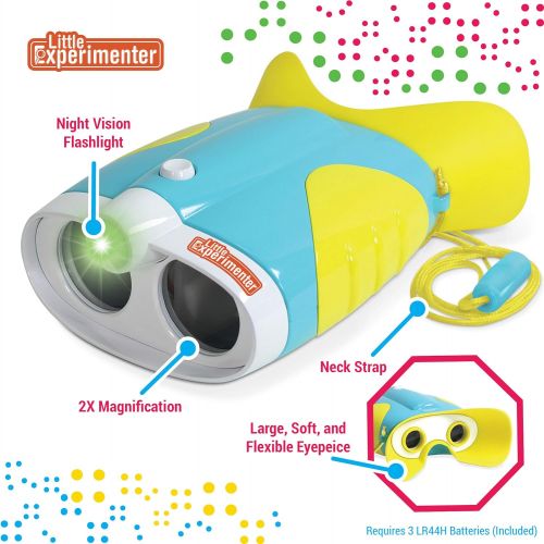  [아마존베스트]Little Experimenter Toy Binoculars for Toddlers and Kids  Kids Toy Binoculars with Flashlight  Face Comfy Binoculars for Toddlers and Children Boys and Girls Age 3-12