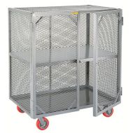 Little Giant SC-3048-6PPY Welded Steel Visible Mobile Storage Locker with Fixed Center Shelf, 2000 lbs Load Capacity, 56 Height x 30 Width x 48 Length