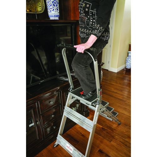  Little Giant Ladder Systems 10410BA Safety Step Ladder Four Step with Bar, 2 x 11-Inch