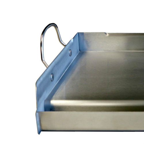  Little Griddle griddle-Q GQ230 100% Stainless Steel Professional Quality Griddle with Even Heat Cross Bracing and Removable Handles for Charcoal/Gas Grills, Camping, Tailgating, and Parties (25x1